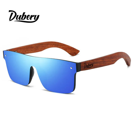DUBERY New Style square One-piece Sunglasses D219 Wooden Bamboo Polarized Shades Sunglasses 2023