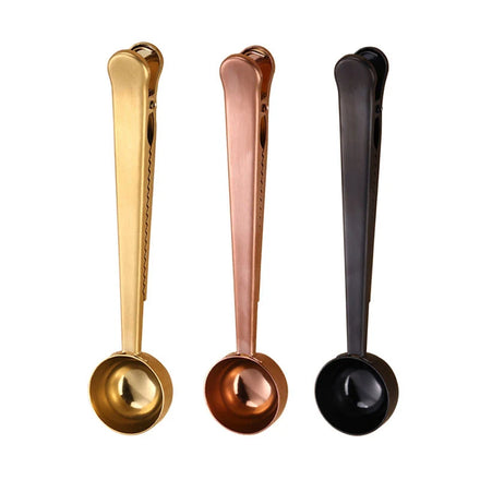 Hot Sales Metal Measuring Coffee Spoon Stainless Steel Coffee Tea Milk Powder Spoon With Clip