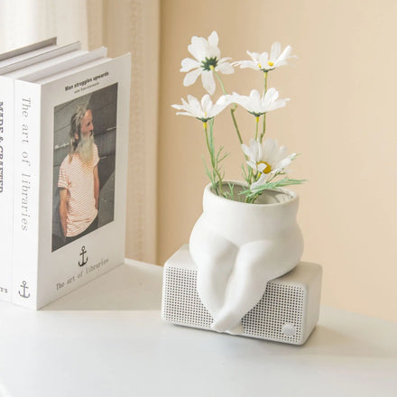 Art Deco Modern Creative Design Multi-Function Tabletop Hydroponic Porcelain Ceramic Flower Vase Home Decoration White