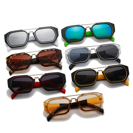 Wholesale Luxury Modern Designer Square Frame UV400 Sunglasses with PC Lenses and TR90&Metal Frame for Unisex