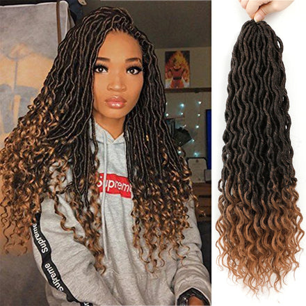 Faux Locs Crochet Synthetic Wave Hair Braiding Hair Extensions Handmade 24 Strands Hair