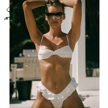 Latest Designer Swimwear Manufacturer RPET Recycle Fabric Custom Swimwear Two Piece Bikinis Swimwear 2024