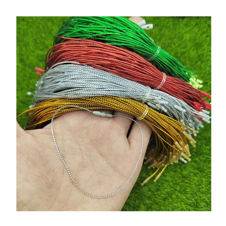 100Pcs/Bag 20CM Gold Silver Green Red Christmas Holiday Thread Rope Lanyard for Diy Handmade Jewelry Making Accessories