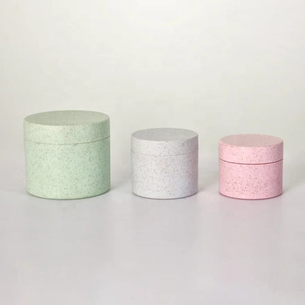 Wheat Biodegradable Cosmetic Containers Recyclable 100% Straw Cream Jar Pink 30ml 50ml 100ml Primary Yellow Blue OEM Acceptable