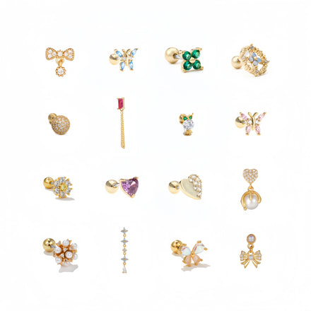 ZUOLA Hot Selling Gold Plated Piercing Body Jewelry Stainless Steel Studs Earring Labret Hypoallergenic Earring for Unisex