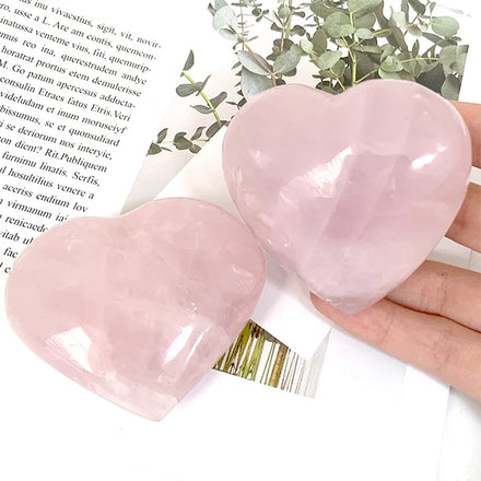Natural Energy Healings Crystal Stone Carving Large Size Rose Quartz Heart Home Ornaments