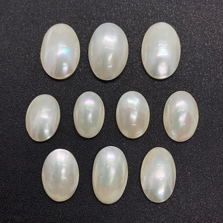 15x24m Precious Real Natmm Oval Mabe Pearl Loose Beads for Rings