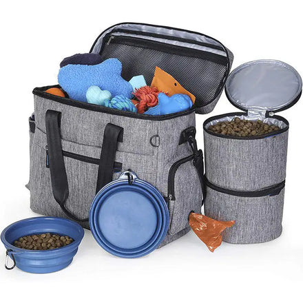 RM Dog Travel Bag for Supplies Set Includes Pet Travel Bag Organizer for a Weekend Outdoor 15*7*13inch