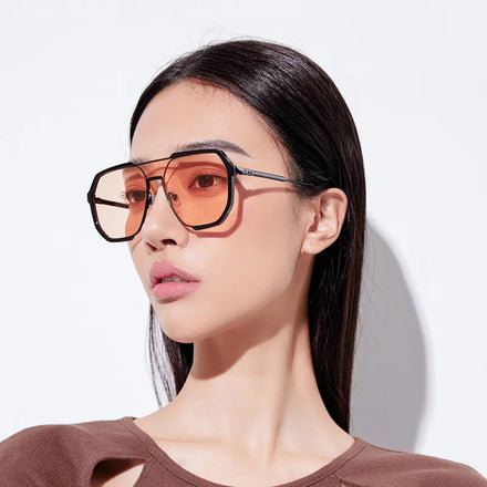 CROESUS Luxury Modern Designer Fashion Metal Oversized Big Frames UV400 Sunglasses S31758 for Women Men