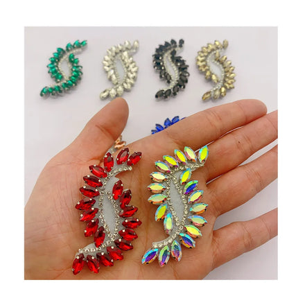 Wholesale New Handmade 3D Rhinestone Applique Sew on Patches for Clothes Decoration