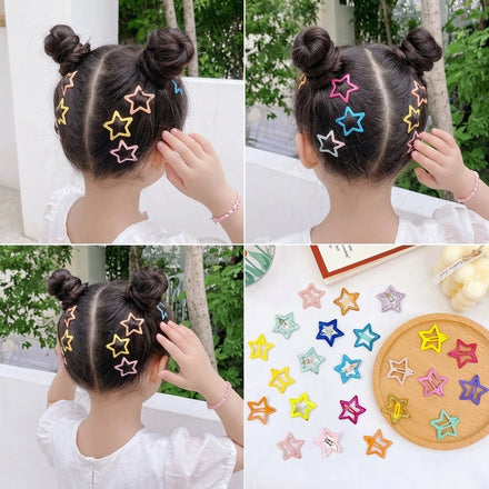 Candy Color BB Clip Kids Toys Star Shaped Glitter Baby Hair Accessories With Jar Packing