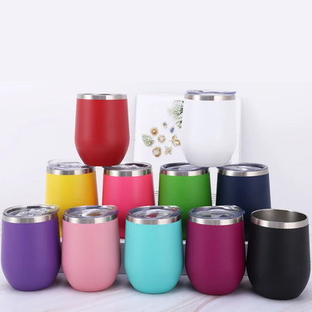 12OZ Double Wall 304 Stainless Steel Travel Tumbler Boxed Belly Cup Vacuum Flask Bottle with Sealed Lid