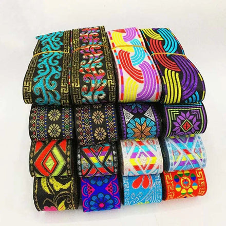 4cm Diy Home Textile Garment Curtain Sewing Polyester Material Jacquard Webbing Ethnic Lace Webbing Ribbon Upholstery Trims