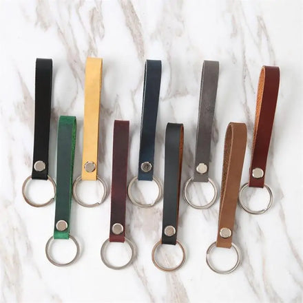 Diy Vachette Clasp Slender Leather Key Ring Retro Simplicity for Men and Women High Grade Leather Car Key Ring