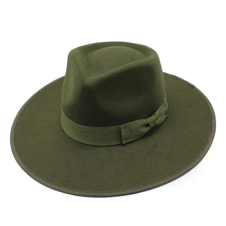 New Fashion Wide Brim Fedora Hat for Men Vintage Style Warm Felt Panama Hat for Casual Outdoor Party Scenes