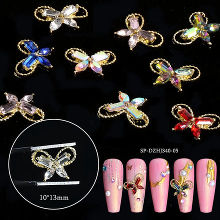 Bow Pendant Nail Art Jewelry Zircon Diamond Ornaments Fairy Butterfly DIY Manicure Art Decoration Accessories