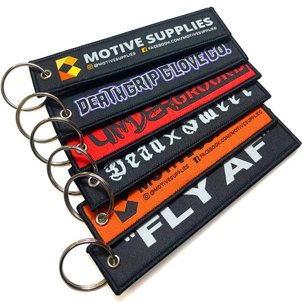 Personalized Custom Airplane Aviation KeyTags Fabric Key Chain Custom Woven Keychain