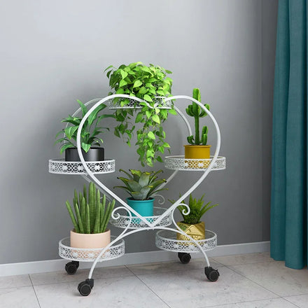 Heart Shaped Plant Stand Outdoor Plant Pots 4 Layers and 6 Trays Indoor Metal Wrought Iron Plant Stand Flower Pot Shelf