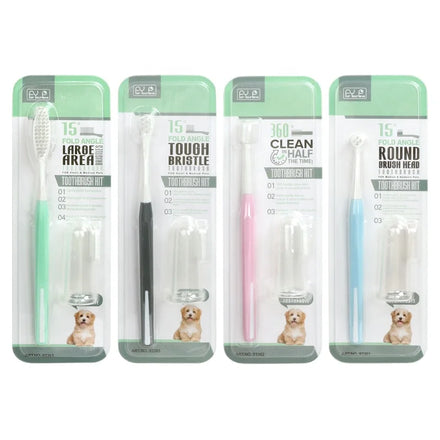 Factory Wholesale Eight Types Heads 2 in 1 Pet Dental Care Cat Dog Toothbrush Set