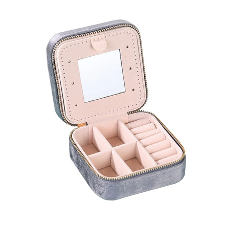 Plush Velvet Travel Jewelry Box Organizer Travel Jewelry Case Organizer Small Jewelry Gifts With Mirror