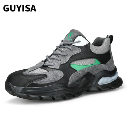 GUYISA Unisex Outdoor Safety Shoes Non-Slip Rubber Bottom Steel Toe Anti-Smashing Anti-Piercing Customized Size All Season