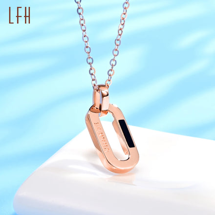 New Design Genuine 18k Italian Gold Jewelry Cubic Zircon Ring Necklace Hollow Square 18k Real Pure Gold Necklace Jewelry