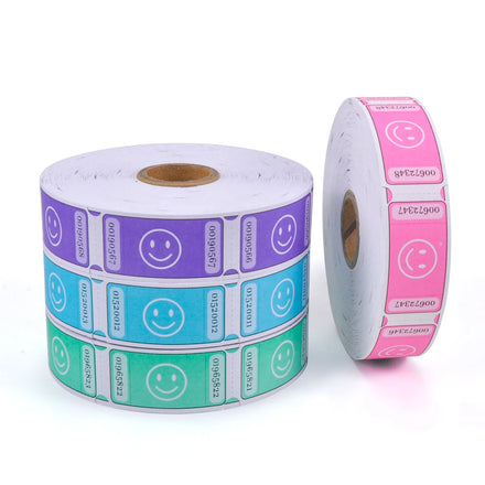 Liked 1\x2\ Roll of Raffle Tickets 1000 Each in 4 Assorted Colors (4000 Total) Paper & Paperboard Printing Smile Tickets