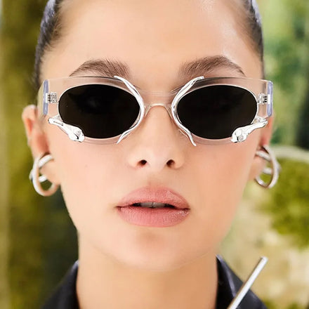 SKYWAY Luxury Shades Fashionable Snake Shape Decorate Small Frame Sun Glasses Women Sunglasses