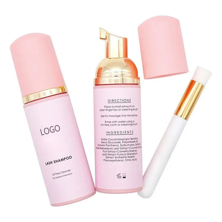 Private Label Lash Foam Lash Cleanser Eyelash Extension Shampoo Eyelash Shampoo Cleanser Kit 60ml Eyelash Extension Shampoo