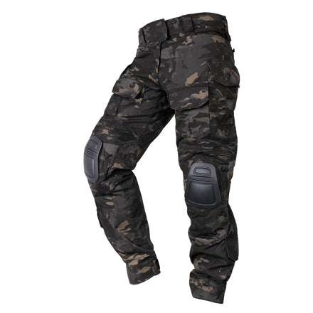 IDOGEAR Men G3 Camo Hunting Paintball Tactical Outdoor Trousers Multi Pocket Camouflage Combat Pants with Knee Pads