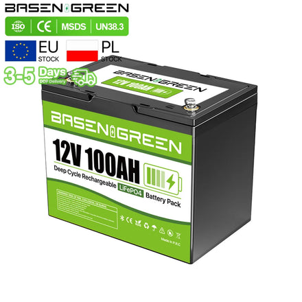 BASEN Hot Selling Lifepo4 Deep Cycle12V 100ahsolar Energy Storage System Lifepo4 12V 100ah