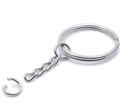 25mm 30mm Metal Light Ring With 4 Chain Opening Ring Key Chain