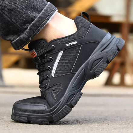 GUYISA New Safety Shoe Construction Site Work Steel Toe Anti -slip Safety Shoes for men