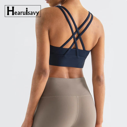 Oem Customized High Support Sport Bras for Women Outdoor Fitness Wear Breathable Sexy Underwear Gym Crop Top Yoga Clothes