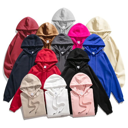 450g Large Super Soft Velvet Pullover Hoodie Plus Velvet Smooth Solid Color Blank Hoodie