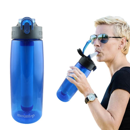 Best Selling Products Hiking Camping Plastic Sports Water Bottle with Filter Straw and Handle