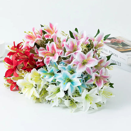 Wholesale Hot Selling Lily Flower Home Decoration Artificial Lily Flower High Quality Decor Artificial Lily Flower