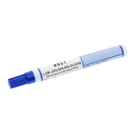 Low-Solids Cleaning-Free Welding Pen for Solar Cell 10ml Capacity No-Clean Rosin Process Tool #951 Soldering Flux Pen