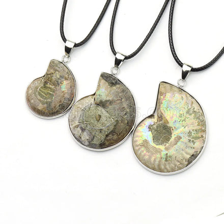 Natural Gemstone Ammonite Fossil Necklace Genuine Snail Fossil Crystal Stone Pendants NECKLACES for Jewelry 3CM