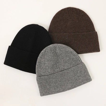 50% Yak Wool 50% Wool Winter Hats Custom logo Plain Color Women Luxury Fashion Cute Warm Knit Cuffed Beanie Hat