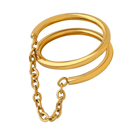 Design Double Layer Spiral Personality Whirl Chain Ring Versatile Ring
