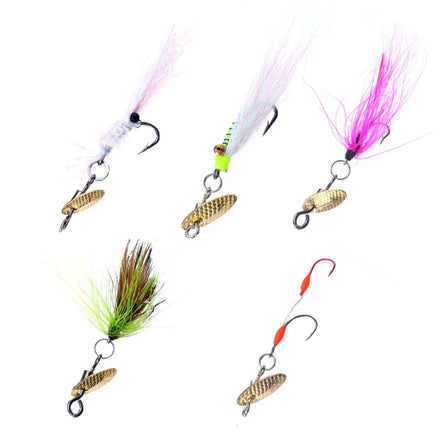 SNEDA 5Pcs/Box Mixed Modified Fly Lure Simulation Insect Fly Fishing Worm Bait
