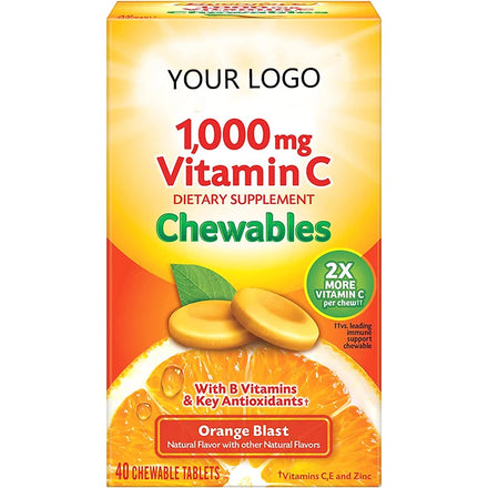 Powerful Chewable Vitamin C Tablet With Bioflavonoids for Immune System