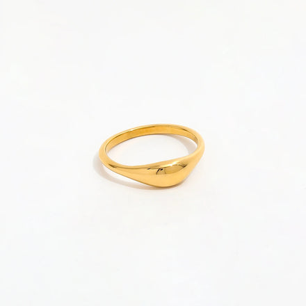 Fenny 18K Gold Plated Wholesale No Fade Simple Irregular Convex Camber Stainless Steel Finger Ring Trendy for Women