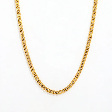 Fenny Wholesale PVD Plated No Fade Versatile Minimalist Cuban Basic Stainless Steel Choke Chain Necklace for Women