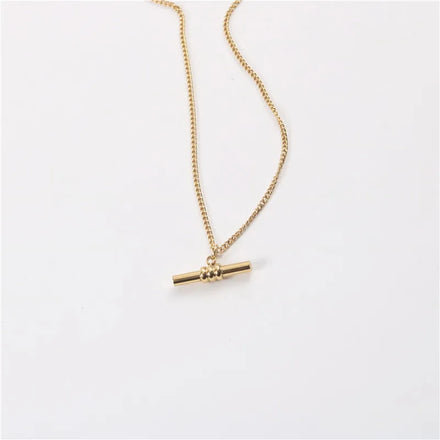 Fenny Wholesale PVD Plated Fast Delivary Permanent Bar Pendant Stainless Steel Sweater Chain Necklace for Women