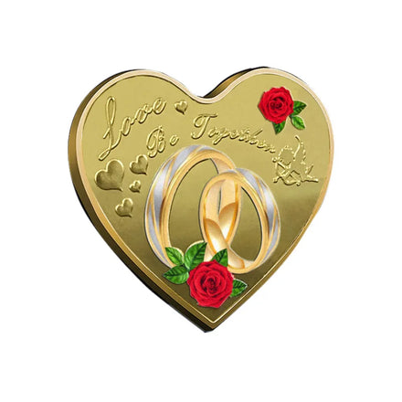 Heart Shape Lovers' Love Ring Commemorative Coin 52 Kinds of I love Your Language Coins Valentine's Day Gift Coins