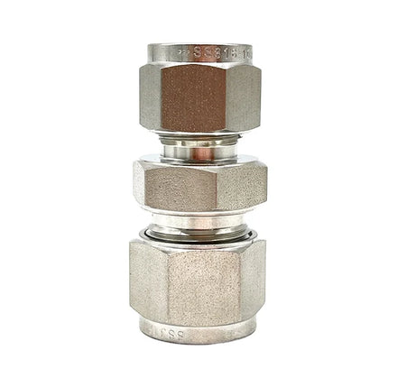 High Pressure Instrumentation Tube Fitting 6000PSI 1/4 3/8 1/2 SS316L Double Ferrule Tube Union for Oil & Gas Industry