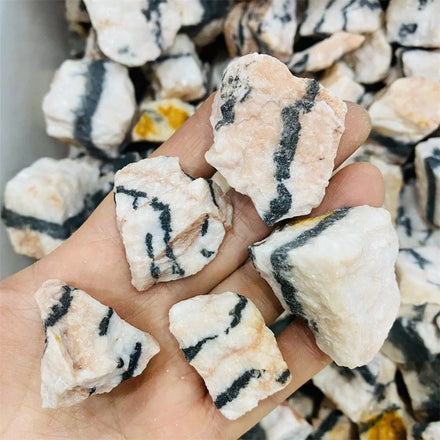 Cheap Price Raw Crystal Stones Healing Pink Black Striped Jasper Rough Stone For Decoration