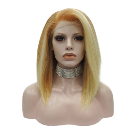 Celebrity Wig Short Bob Ombre Blond 613color Daily Life Wearing Futura Henlon Fiber Synthetic Lace Front Wigs